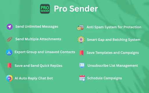 Pro Sender: Pinakamahusay na Bulk WhatsApp Sender para sa Negosyo - Screenshot 1