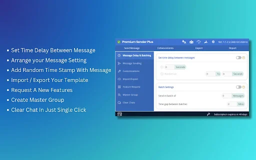 Premium Sender Plus: Pinakamahusay na Extension para sa Mensahe - Screenshot 4