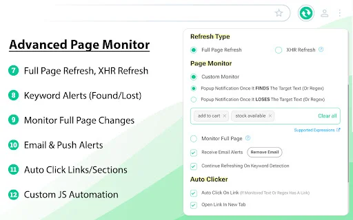 Auto Refresh Plus: Awtomatikong Refresh ng Page at Monitor - Screenshot 2