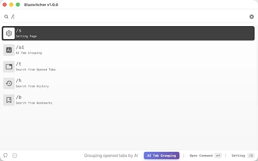 Blazwitcher: Pinakamabilis na Tab Manager at Search Extension - Screenshot 5
