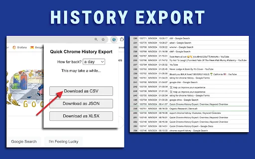 I-export ang Chrome History – Mabilis, Pribado, at Libre - Screenshot 1