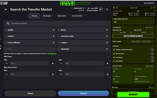 Download FC 26 Sniping Bot Pinaka-latest – Libreng Autobuyer - Screenshot 1