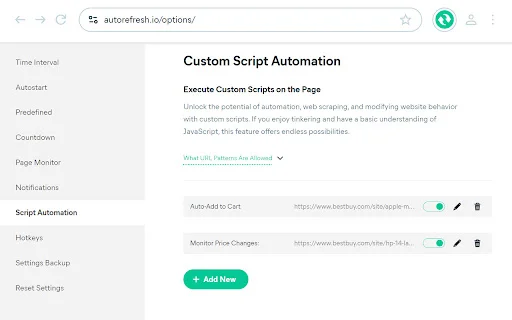 Auto Refresh Plus: Awtomatikong Refresh ng Page at Monitor - Screenshot 5