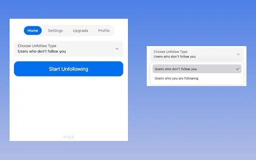Twitter Auto Unfollow Tool – Awtomatikong Linisin ang Iyong X Profile - Screenshot 1