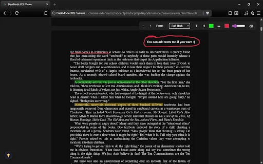 Eclipse PDF: Pinakamahusay na Dark Mode Reader para sa Chrome - Screenshot 4