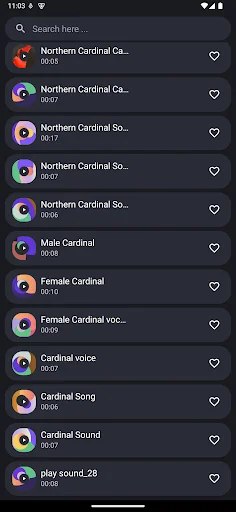 I-download ang Cardinal Bird Sounds – Mga Ringtone ng Ibon - Screenshot 5