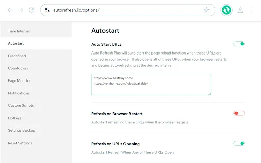 Auto Refresh Plus: Awtomatikong Refresh ng Page at Monitor - Screenshot 3