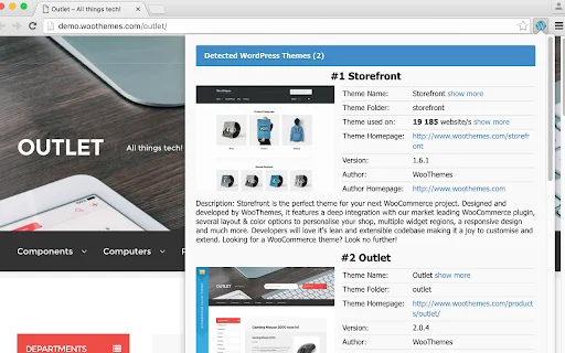 WordPress Theme Detector: Alamin ang WordPress Themes at Plugins - Screenshot 1