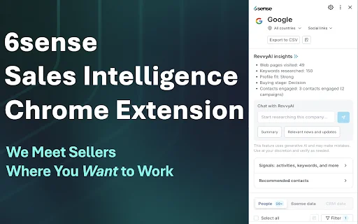6sense Chrome Extension: Palakasin ang Sales at Leads - Screenshot 1