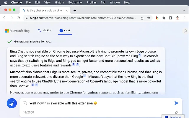 I-download ang Bing Chat para sa Lahat ng Browser – Gamitin ang AI - Screenshot 1