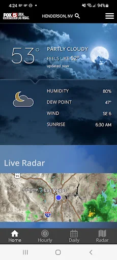 I-download ang Las Vegas Weather Radar-FOX5 – Tumpak na Panahon - Screenshot 1